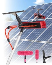 35ft Solar Panel Cleaning Brush & Squeegee, 2 Dusting Brush, Lightweight & Ex...