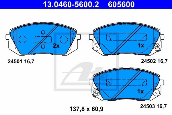 Fits ATE 13.0460-5600.2 Brake Pad Set, disc brake  ⭐UK Stock⭐