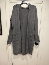 Dark Grey Knit Hooded Cardigan Size M