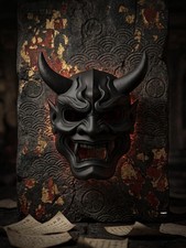 Japanese Oni Hannya Mask 3D Printed PLA Cosplay Demon Samurai Mask Full Face