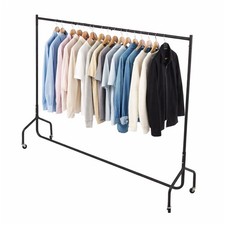 NEW 6ft Garment Clothes Rail Super Heavy Duty All Metal Black
