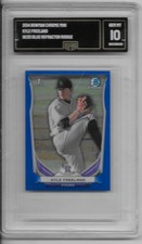 2014 Bowman Chrome Minis Blue Refractor 16/20 Kyle Freeland #296 GMA 10