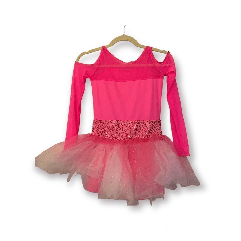 Weissman Dance dress hot pink sequin tutu costume… - image 1