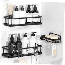 Shower Caddy Adhesive, No Drill Bathroom Shower Organizers, with 3 Pack Black