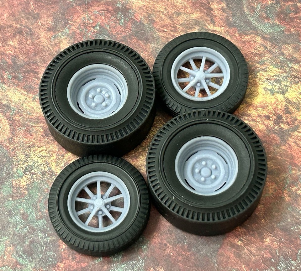 1/24 Scale: 15-inch Gasser “Steelie & ET” Wheels W/ Wide Piecrust ...