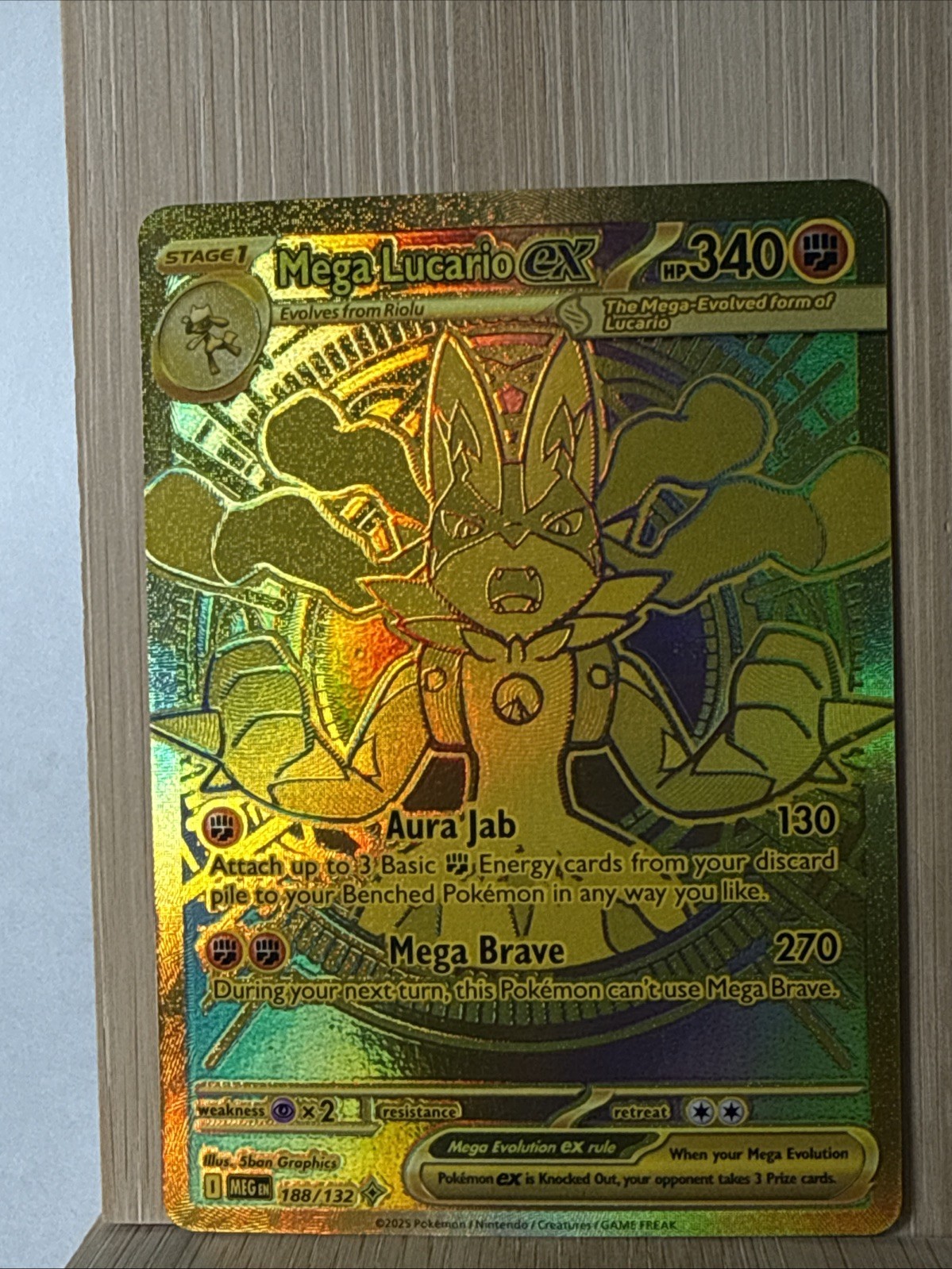 Mega Lucario ex 2025 Mega Evolution #188/132 Mega Hyper Rare
