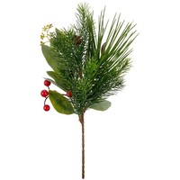 KüNstlicher Tannenmixzweig Mit Beeren, 3Er Set, Farbe Rot, HöHe Ca.39 Cm
