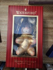 Waterford Holiday Heirloom Gingerbread Teddy Bear Blown Glass Ornament with tags