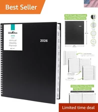 Elegant 2026 Agenda Planner with Tabs, Notes & Goals - Perfect for Professionals