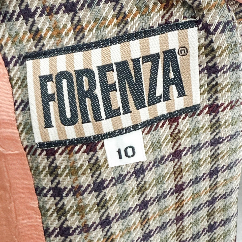 Blazer de Colección Forenza para Mujer 10 Marrón Lana Gamuza Cuello Ecuestre Academia Preppy Foto 4 de 4
