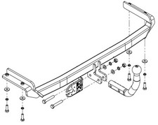 Swan Neck Tow Bar For Vw Polo Iii 6n Hatchback 1994-2002 No Electrics - W021