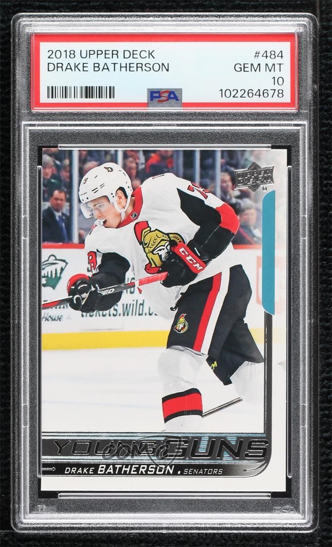2018-19 Upper Deck Young Guns Drake Batherson #484 PSA 10 GEM MT 0n1n