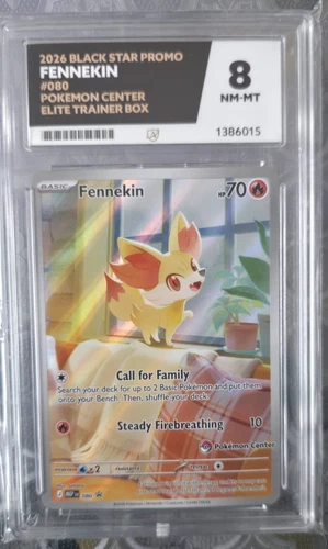 2026 Pokémon Fennekin 080 Black Star Promo Pokémon Center ACE 8 NM-MT
