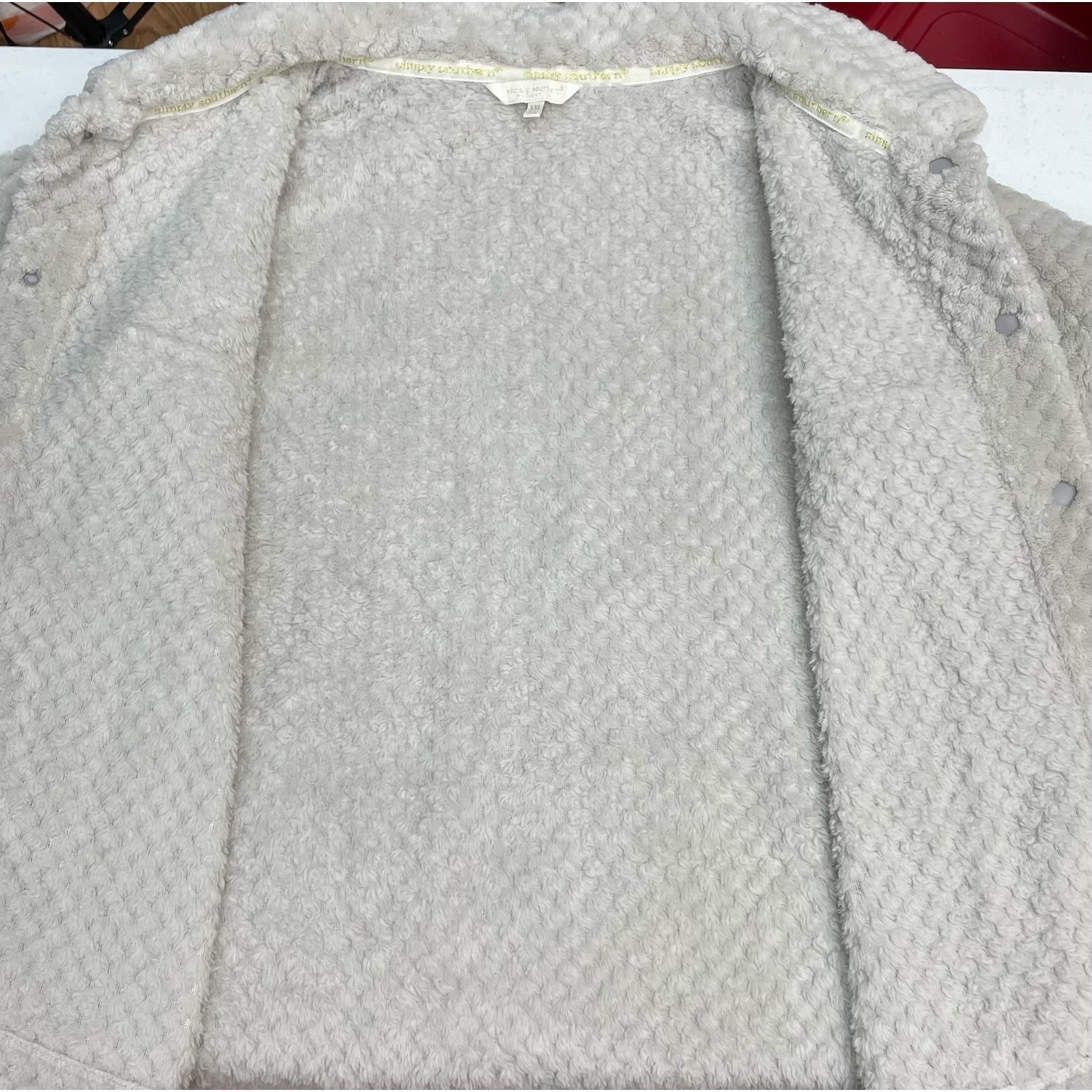 Simply Southern Shacket Jacket Gray Textured Flee… - image 4