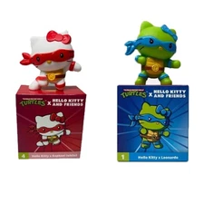 2Pcs Teenage Mutant Ninja Turtles Happy Meal Toys Hello Kitty X Raphael Leonardo
