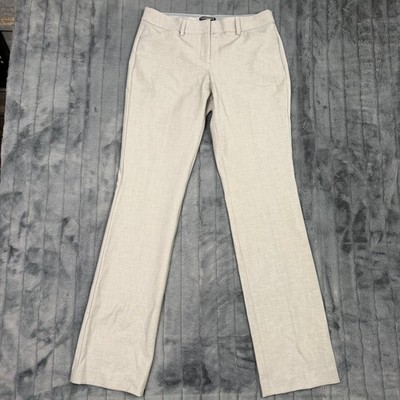 Express Editor Dress Pants Womens 6R Light Gray Straight Leg Business Trousers