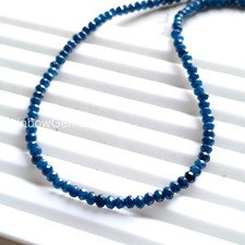 AAA Blue Sapphire Necklace 4mm Rondelle Beads Blue Sapphire Beaded Necklace
