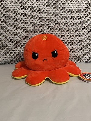 NEW SEALED TeeTurtle Original Reversible Big Octopus Plushie Red/Yellow- Mood