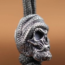 EDC Skull Paracord Hat Knife Bead Lanyard Brass DIY Tool Pendant charm Bracelet