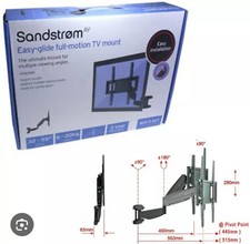 SANDSTROM Easy Glide SFMGM18 Full Motion 32-55 TV Bracket Wall Mount Tilt Swivel