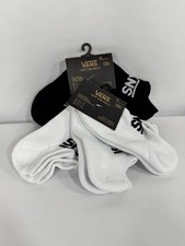 Vans Boys Kick Sock Bundle 6 Pairs 2/3 Packs NWT Black And White Size 10-13.5
