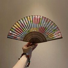 Chinese Folding Silk Fan Vintage Hanfu Cheongsam Dance Costume Accessory