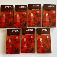 Lot of 7 Sealed TDK T-120 Minutes HS VHS Blank Tapes 6 hour EP New