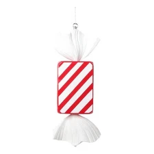 Vickerman 18.5" Red Rectangle Striped Candy Ornament.