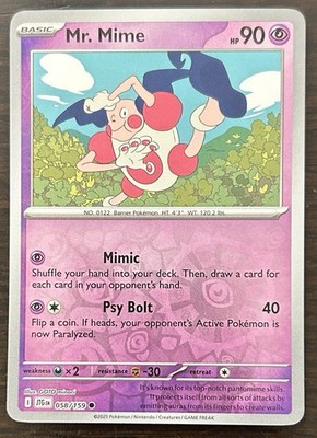 Pokemon Mr. Mime 058/159 Reverse Holo Journey Together