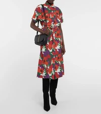 A.P.C. belted floral linen blend midi dress, size 36 / AU 8 / S