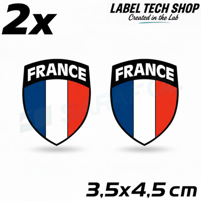 2x France Sticker France Francia Flag Sticker 3.5x4.5cm (042)
