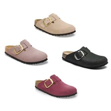 Birkenstock Boston Big Buckle Nubuck Leather Sandal Women's Shoes New with Box