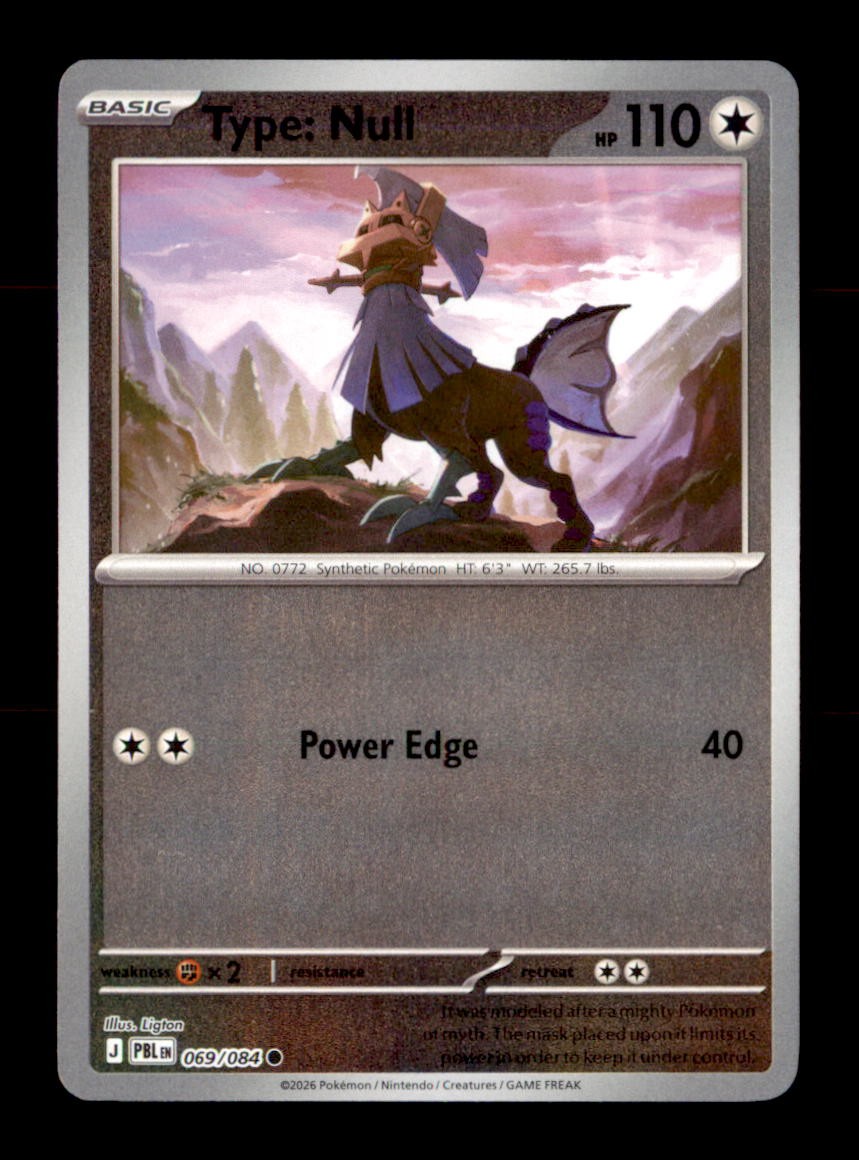 Type: Null 069/084 Common Pitch Black Pokemon Reverse Holo Near Mint