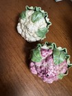 Vintage Set of 2 Cauliflower Vegetable Decor Ceramic Salt & Pepper Shakers READ — photo 2