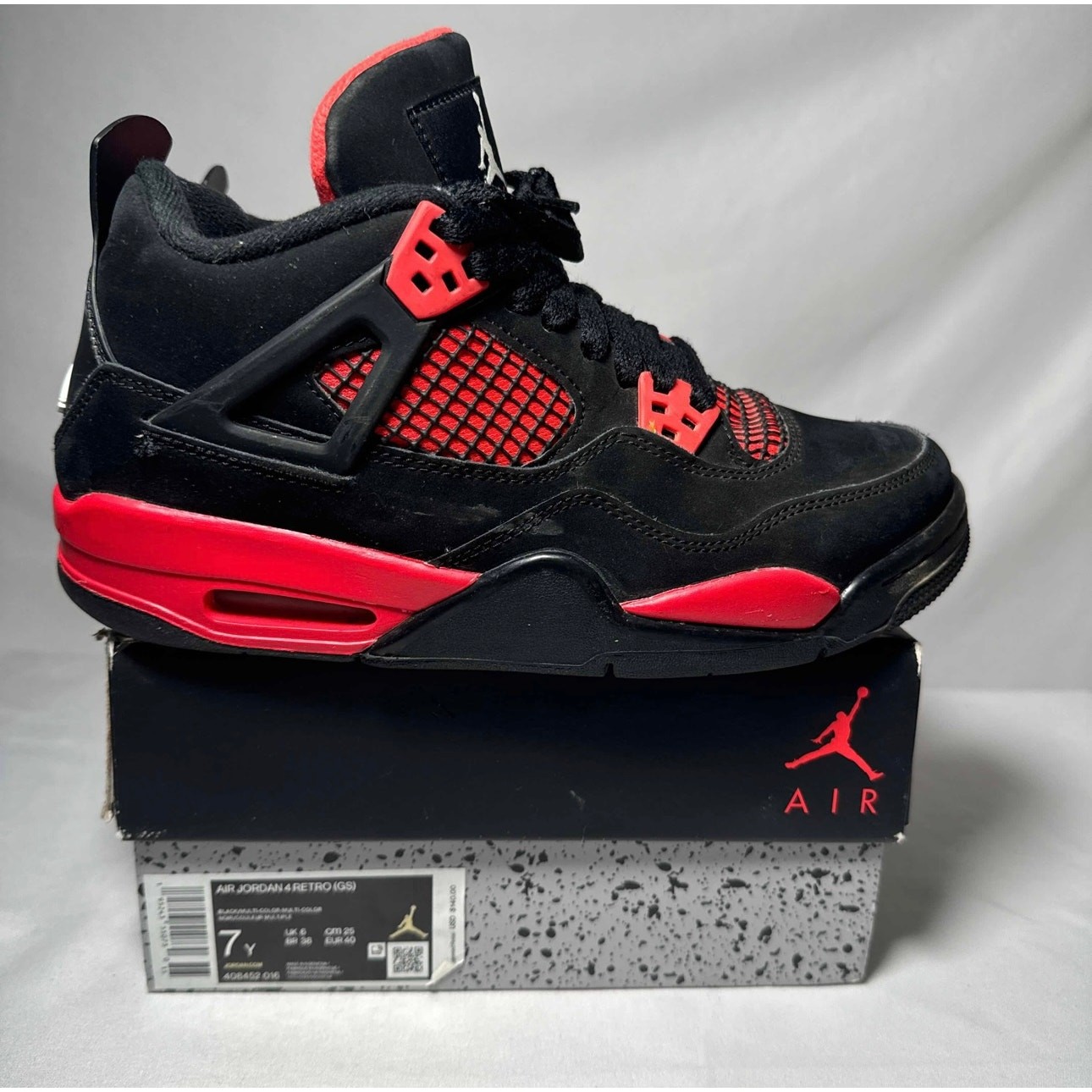 Size 7 - Nike Air Jordan 4 Retro GS Red Thunder Men's Shoes