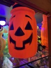 2x Orange Plastic Jack-o'-Lantern Pumpkin Blow Molds Plug-In Preowned PLS READ — photo 5
