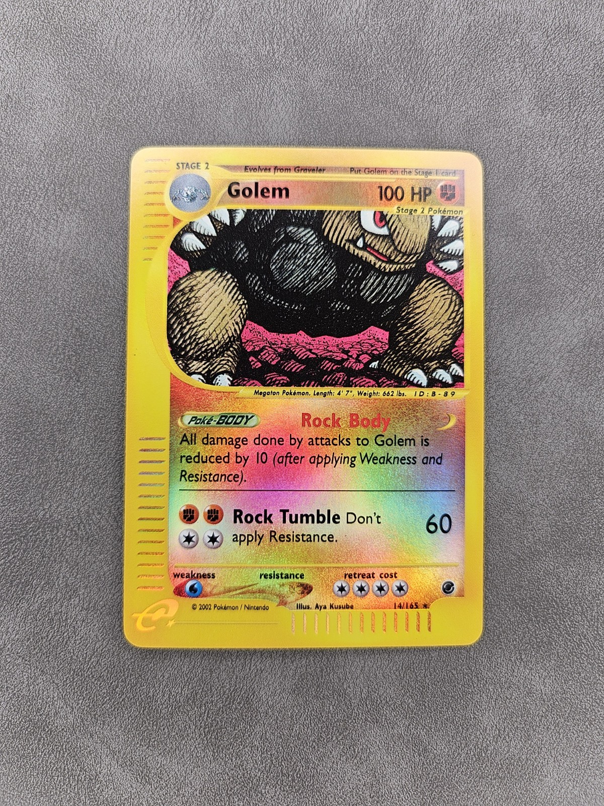 Pokémon TCG Golem 14/165 Reverse Holo Rare Expedition Base Set - NM