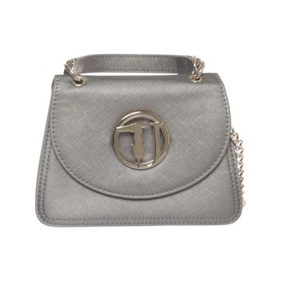 Trussardi Jeans, Umhängetasche, Damen, Grau, Einfarbig, 19, 5, 14 cm #MBA
