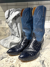 LUCCHESE Mens 9.5 D Cowboy Western Boots Exot...