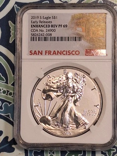 2019 S SILVER EARLY RELEASES EAGLE NGC ENHANCED REV PF 69
