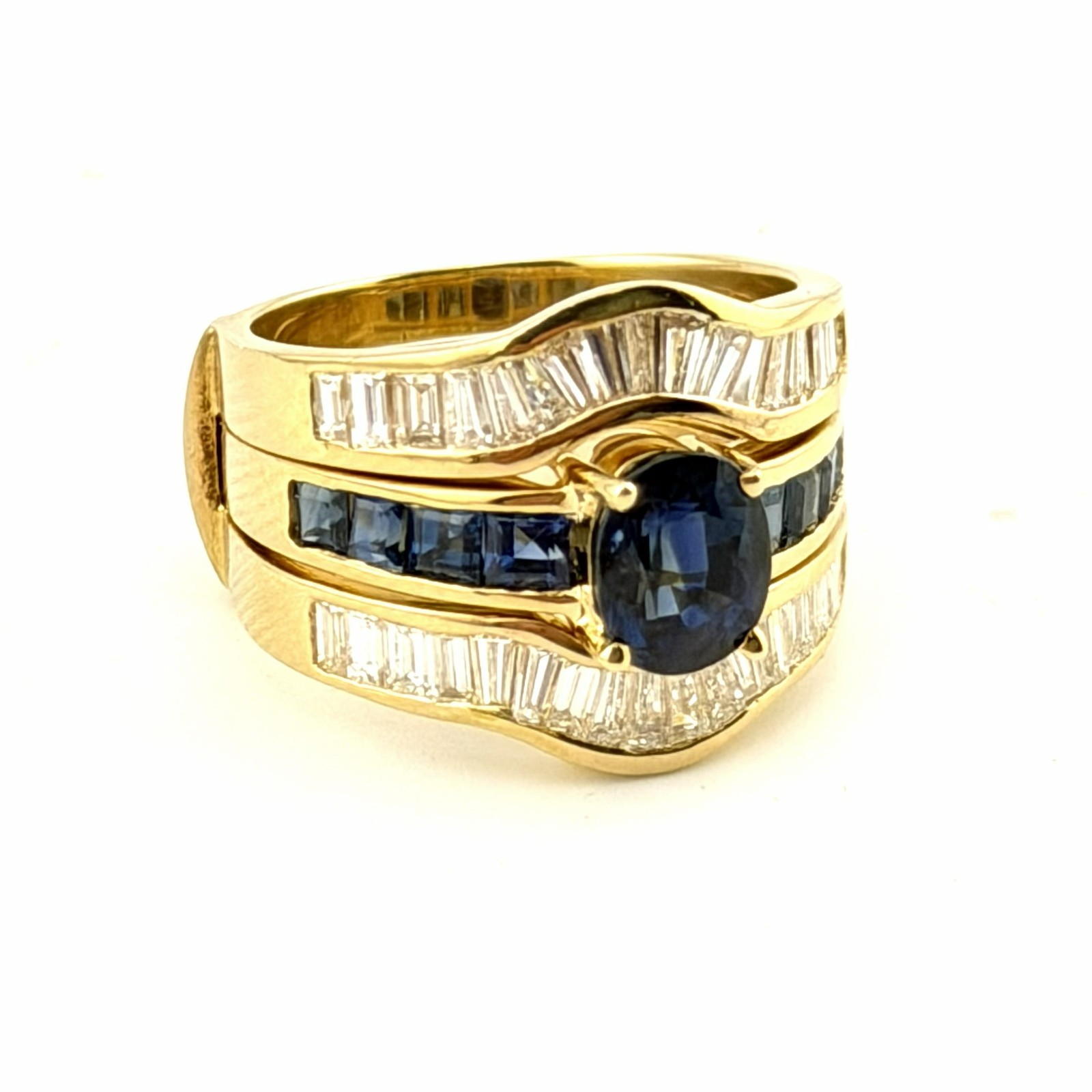 DIAMOND/SAPPHIRE/RUBY INTERCHANGING RING - 14K YE… - image 7