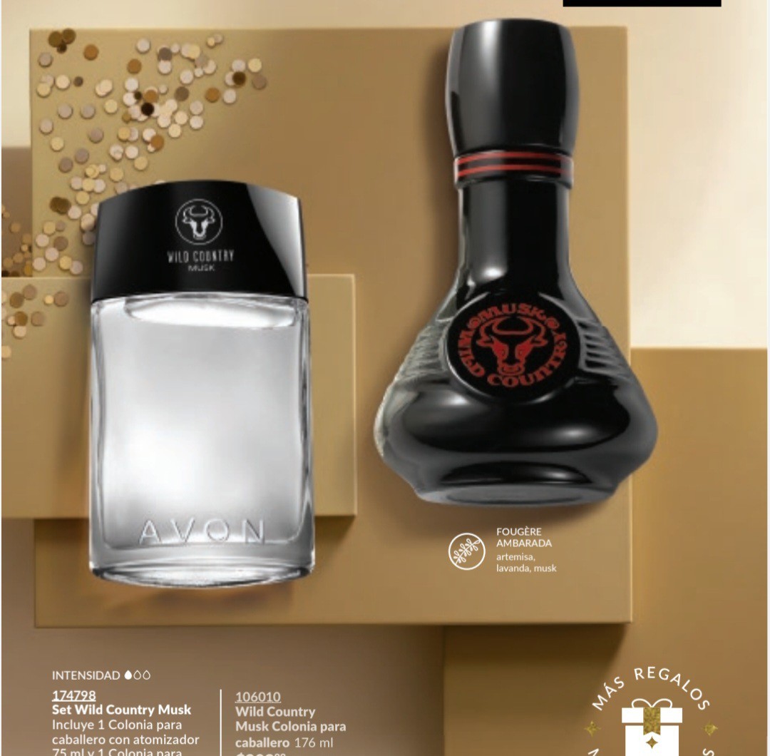 WILD COUNTRY MUSK AVON 2 Colonia de Hombre con Atomizador Gran tama&ntilde;o de 176 ML 