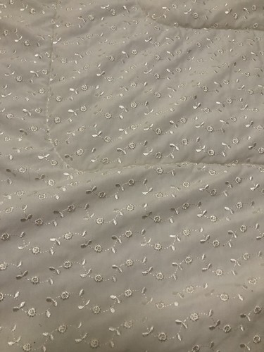 Twin Eyelet Embroidered Vintage 68"X 84" Comforter and Pillow Sham Off White - Picture 4 of 22