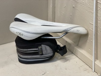 Specialized BG Jett Road Bike Saddle And Serfas Saddle Bag - White 143mm Ergo