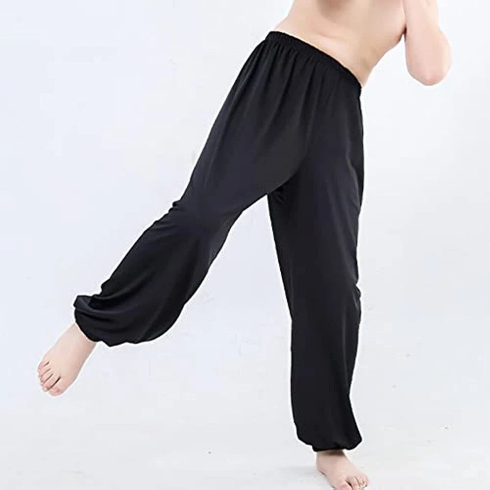 Kid Boys Girls Kung Fu Harem Pants Elastic Waist Taichi Martial Arts Trousers - Image 4 of 4