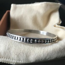 CFAB 925 Silver Beaded Cuff Bracelet
