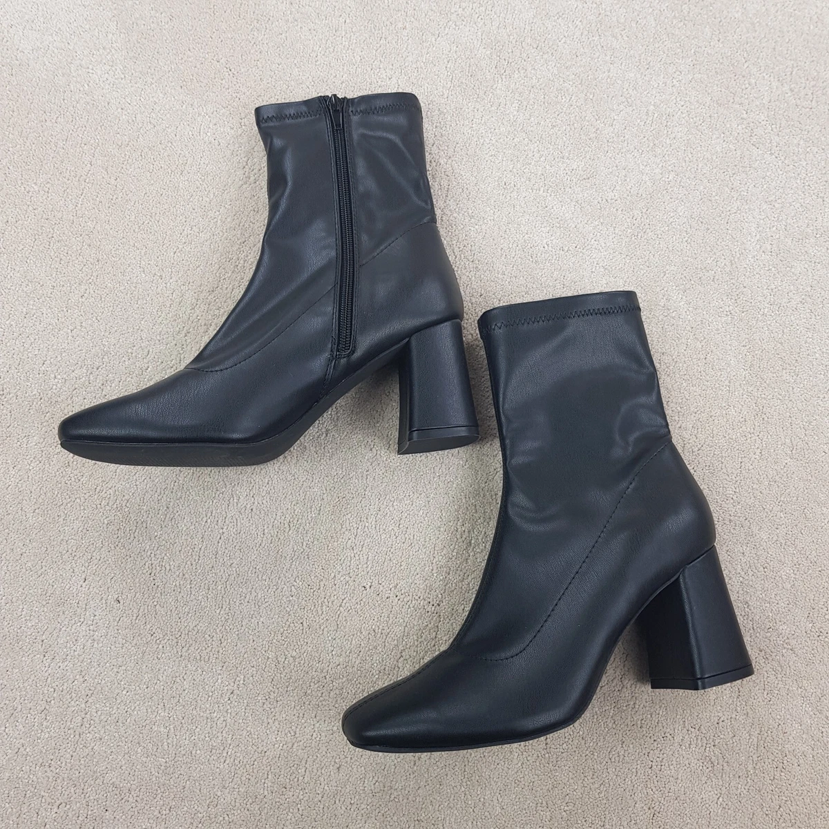 Matalan Et Vous Ankle Boots Size 5 Black Side Zip Casual Outdoors