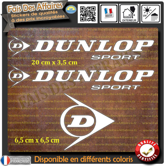3 Stickers Autocollants Dunlop sport Adhésifs Sponsor Marques déco auto moto