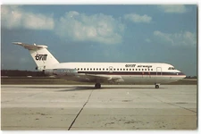 Postcard Airline BRITT AIRWAYS BAC 1-11 416/EK AeroGem Card AUC1.