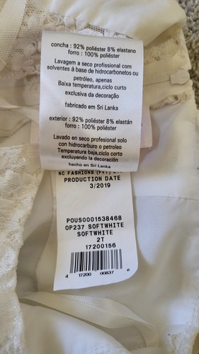 David's Bridal Illusion Lace Tie-back Halter Flower Girl Dress SIZE 2T - Picture 6 of 6